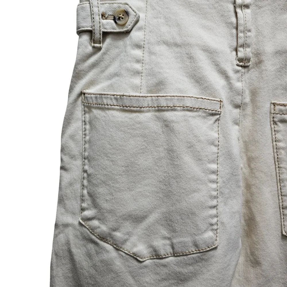 FREE PEOPLE High-Waisted Pleated Carrot Jeans Ecru Sz 2